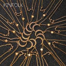 KINFOLK Sweet Color Star Moon Rhinestone  Layered  Tassel Necklaces For Women choker collares Wedding Jewelry 2020  Girl 2024 - buy cheap