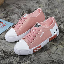 2020 mulheres sapatos de lona mulher primavera outono cor misturada moda sapatilhas femininas kawaii adorável meninas sapatos apartamentos 2024 - compre barato