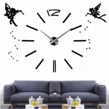 Acrylic Angel DIY Large Wall Clock Sticker for Living Room Silent Self adhesive Decorative Big 3D Wall Clock Modern Design 2024 - buy cheap
