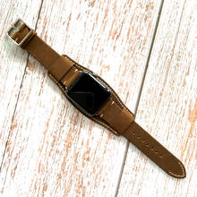 Pulseira luxuosa de couro bovino para apple watch, 40mm, 44mm, 38mm, 42mm, correia de couro genuíno para apple iwatch series 1, 2, 3, 4, 5 2024 - compre barato