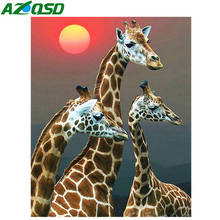 AZQSD Full Drill Diamond Painting Giraffe Diamond Mosaic Animal Cross Stitch DIY Picture Of Rhinestones Gift Home Decor 2024 - buy cheap