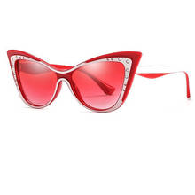 Сексуальные женские солнцезащитные очки кошачий глаз, брендовые дизайнерские солнцезащитные очки со стразами, яркие цвета, для вечеринок, 2019 2024 - купить недорого