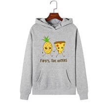 Women Hoodies Sweatshirts Hooded Sweatshirt Pineapple Pizza Print Autumn Winter Pullover Female Hoodie Tops Clothes Outwear 2024 - buy cheap