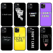 Capa tpu preta para iphone 5 5S se 6s 7 8 plus x 10 capa para iphone xr xs 11 pro max caso eu não me importo texto 2024 - compre barato