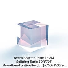 Beam Splitter Prism Optical Dichroic Prism Light Separation K9 Cube Beam Splitter Prism 15MM Split Ratio 30R/70T Cube Dichroic 2024 - buy cheap