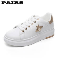 Women Casual Shoes 2018 New Women Sneakers Fashion Breathable PU Leather Platform White Women Shoes Soft Footwears Rhinestone 2024 - buy cheap