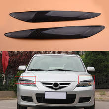 2pcs Carbon Fiber Headlight Eyelids Eyebrow Overlay Cover Moulding Trim Fit For Mazda 3 Mazda3 JDM 2010-2013 2024 - buy cheap