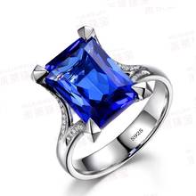 Luxury Male 6ct Lab Sapphire Ring Real 925 sterling silver Jewelry Engagement Wedding band Rings for men Charm Party accessory 2024 - buy cheap
