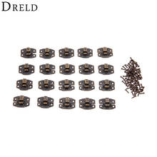 DRELD 20 piezas-pestillos de cierre de caja de bronce antiguo, Pestillos de captura para caja de joyería, hebilla para maleta, cierre de Clip, herrajes para muebles, 24x19mm 2024 - compra barato