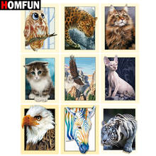 HOMFUN Full diamond Painting "Animal photo frame" Resin Drill Embroidery 5D Diy Diamond Painting Handmade Cross Stitch gift 2024 - buy cheap