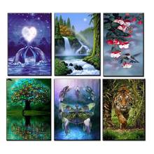 5D DIY diamond painting landscape series diamond round/square diamond cross stitch decoration full of diamonds 2024 - buy cheap