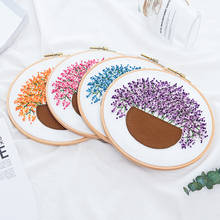 DIY вышивка горшечные растения, 3D ручная работа легко для рукоделия набор для вышивки крестиком для начинающих букет ленточная живопись обруч для вышивки 2024 - купить недорого