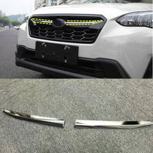 Car Styling Body Protect Detector ABS Chrome Trim Front Up Head Grid Grill Grille Panel 2pcs For SUBARU XV 2018 2019 2020 2021 2024 - buy cheap