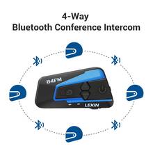 Lexin-Intercomunicador con Bluetooth para Casco de motocicleta, auriculares con Radio FM, 4 vías, Universal, Emparejamiento, B4FM 2024 - compra barato