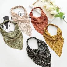Printting Hair Scarf Scrunchies Vintage Triangle Bandanas Hairband Headband Without Clips Elastic Hair Bands Headwrap Accesories 2024 - buy cheap