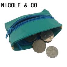 NICOLE & CO Spring /summer fashion new ladies zipper coin purse girl coin purse female mini money bag leather wallet credit card 2024 - buy cheap