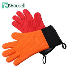 2pcs Thick BBQ Grill Glove Colorful Kitchen Oven Mitt Glove Heat Resistant Non-slip Silicone Microwaves Oven Glove Kitchen Tools 2024 - buy cheap