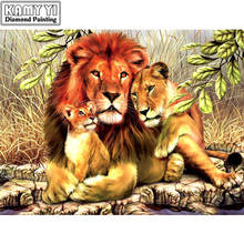 DIY 5D Full Drill Square Diamond   Diamond Painting"Three lions"Diamond Embroidery Cross Stitch Rhinestone Mosaic Painting 2024 - buy cheap