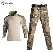 Outdoor Tactical Combat Camouflage Shirts and Cargo Pants with Elbow/Knee Pads Paintball Clothing Military Shooting Uniform 2024 - buy cheap