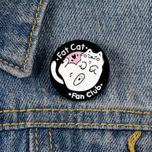 Tide Creative Letters Fat Cat Cartoon Cute Cat Alloy Brooch Backpack Lapel Shirt Fat Cat Student Clothing Badge Gift to friend 2024 - buy cheap