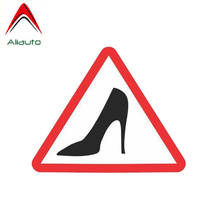 Aliauto Funny Caution Car Sticker Female Driver Wearing High Heels Dedecoration Decal PVC Cover Scratch for VW Nissan,15cm*12cm 2024 - buy cheap