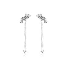 Pendientes colgantes de mariposas para mujer, joyería de plata de ley, aretes largos de plata para mujer, joyería de fiesta, CZ transparente 2024 - compra barato