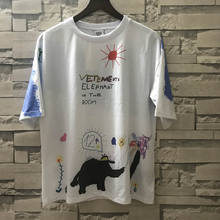 Vetements-Camiseta con estampado de grafiti abstracto para hombre y mujer, Camiseta de algodón de alta calidad, ropa de calle de Hip-Hop, 1:1, 2021 2024 - compra barato