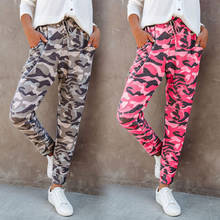 2021 Women Fashion Print Elastic Band Pants High Waist Hip Hop Trousers Military Army Combat Camouflage Ladies Hot Long Pants 2024 - buy cheap