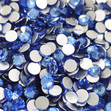Lt Sapphire Nail Art-diamantes de imitación ss3 ss4 ss5 ss6 ss8 ss10 ss12 ss16 ss20 ss30 ss34, cristal sin fijación térmica, decoración de uñas 2024 - compra barato