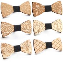 1PC Hot Sale Delicate Wood Bow Tie Mens Wooden Bow Ties Party Business Butterfly Cravat Party Ties For Men Women Kids 2024 - buy cheap