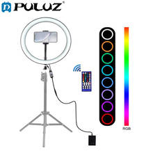 PULUZ 12 Inch Photography Dimmable LED Ring Light Vlogging Selfie RGB Full Color Video Light &Cold Shoe Tripod Head &Phone Clamp 2024 - buy cheap