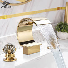 Uythner Black Bronze/Chrome Bathtub Faucet Mixer Basin Tap Wide Spout Waterfall Tub Bathroom Faucet Hot And Cold Water Mixer 2024 - buy cheap