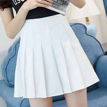 white pleated skirt summer black pleated skirt High Waist Pleated Mini Women Skirt Slim Waist Casual Tennis Skirt חצאית נשים 50* 2024 - buy cheap