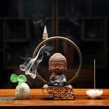 Smoke Waterfall Incense Sticks Holder With Lotus Small Puddha Backflow Incense Burner Wierook Waterval Censer Decorative Buddha 2024 - buy cheap