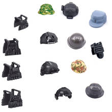 Bloques de construcción de arma Swat militar para niños, paquete de cascos, chalecos de soldado y policía de la ciudad, accesorios del Ejército de la Segunda Guerra Mundial, bloques MOC, juguetes de regalo C189 2024 - compra barato