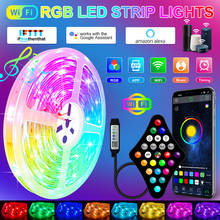 Wifi LED Strip Light Smart alexa Bluetooth Luces Led Lights lamp RGB RGBWW 5M-30M APP Control Flexible Tape Ribbon For Room 2024 - buy cheap