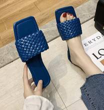 luxury Brand Slippers Weave Leather Women Sandal Open Toe Flat Casual Slides Summer Outdoor Beach Female Flip Flops tong femme 2024 - buy cheap