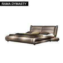 RAMA DYMASTY-cama suave de cuero genuino, diseño moderno, tamaño king y queen 2024 - compra barato