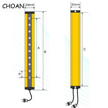 CHOAN SN4006T 40mm 6 beam punch protector fotoeléctrico receptor emisor infrarrojo cortina de luz de seguridad sensor de área de rejilla de seguridad 2024 - compra barato