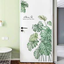 Pegatina de pared de plantas de hoja de tortuga de Vida Verde para sala de estar, decoración de pared de puerta de refrigerador, arte de pared de decoración de dormitorio 2024 - compra barato