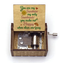 You Are My Sunshine love quotes print Theme Music Hand  Wooden Music Box girlfriend wife Birthday anniversary Gift 2024 - buy cheap