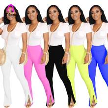 Rosy 2020 Summer Women Pants Leggings Fitness High Waist Open Fork Trousers Sexy Party Street Club Beach Flare Pants Sweatpants 2024 - buy cheap