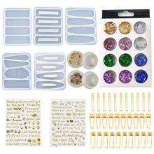 1 Set Crystal Epoxy Resin Mold Hair Clip Barrette Casting Silicone Mould DIY Crafts Jewelry Hairpin Making Tool 2024 - buy cheap