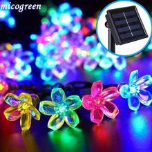Solar Cherry Blossom LED String Lights 5m/7m Indoor Outdoor Waterproof Fairy Light for Home Christmas Garden Wedding Decoration 2024 - buy cheap