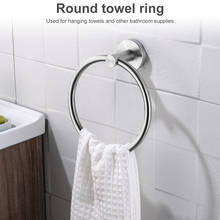Перезаряжаемое кольцо для полотенец из нержавеющей стали, держатель для полотенец в ванную комнату, черное настенное кольцо для полотенец, подвесной держатель для хранения, стойка для туалета и душа, 1 шт. 2024 - купить недорого