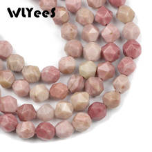 Wlyeus contas de pedras soltas facetadas rosas, natural, para pulseira diy, colar de bracelete, acessórios para joias 15 "8mm 45 peças 2024 - compre barato