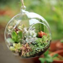 Maceta de cristal transparente creativa para plantas, jarrón colgante, maceta, terrario, decoración para el hogar, 2 uds. 2024 - compra barato