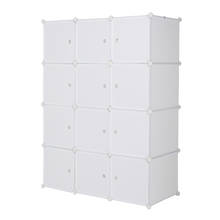 Warrobe12-organizador de cubos de plástico apilable, estantes de almacenamiento, diseño Modular multifuncional, armario con varilla colgante 2024 - compra barato