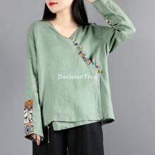 2021 chiffon blusas senhora camisa casual estilo chinês tradicional topo clássico blusa roupas do vintage qipao feminino cheongsam topos 2024 - compre barato