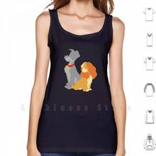 Two Hounds Tank Tops Vest 100% Cotton Lady Tramp Animation Cartoon Classic Dog Romance Canine Dogs Woof 2024 - buy cheap